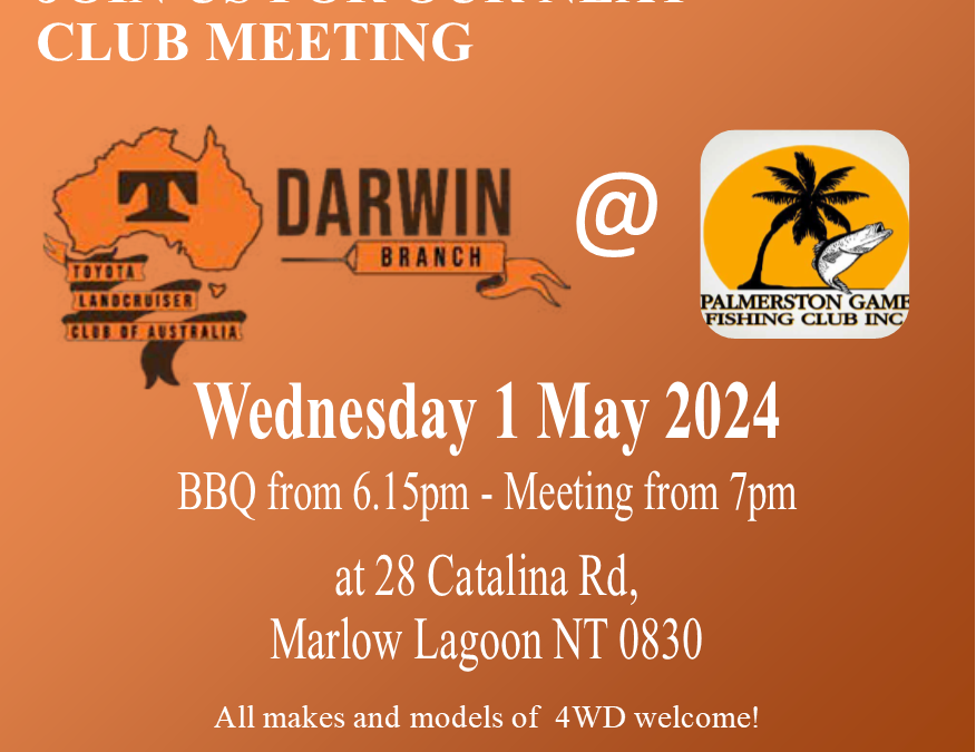 📣 Reminder – TLCC Darwin May General Meeting